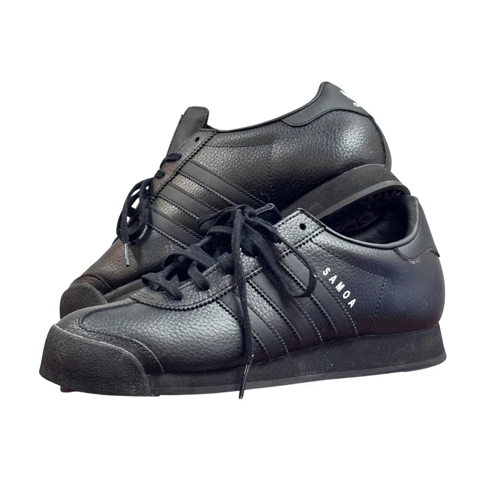 Adidas Samoa Mens Sneakers Core Black Leather Retro Low Top IG1817 Size 8